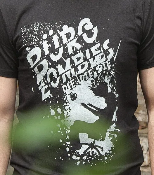 päfjes päfjes Büro Zombies die die die - Fair gehandeltes Männer T-Shirt - Black – Produktbild 2 von 3