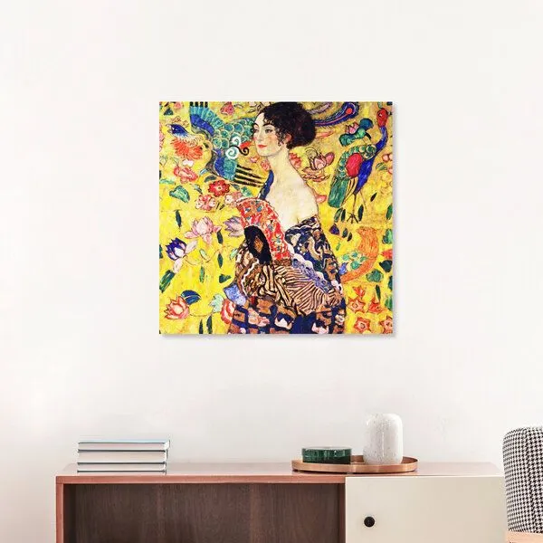 Photocircle Photocircle Poster / Leinwandbild - Gustav Klimt: Frau mit Fächer – Produktbild 1 von 4