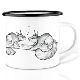 LIGARTI Emaille Tasse – Zwei Hörnchen – LIGARTI Tiermanufaktur – Produktbild 1 von 1