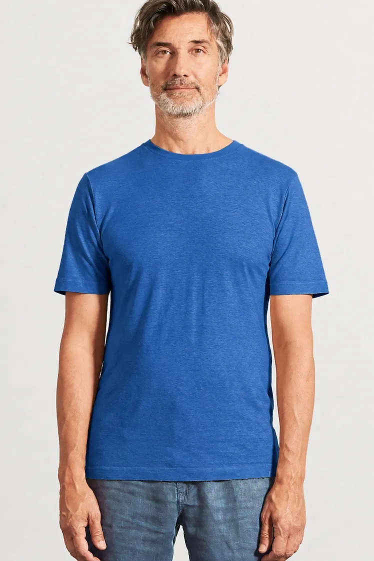 HempAge Hempage Herren vegan T-Shirt Slim Fit Königsblau, Blau, – Produktbild 2 von 2
