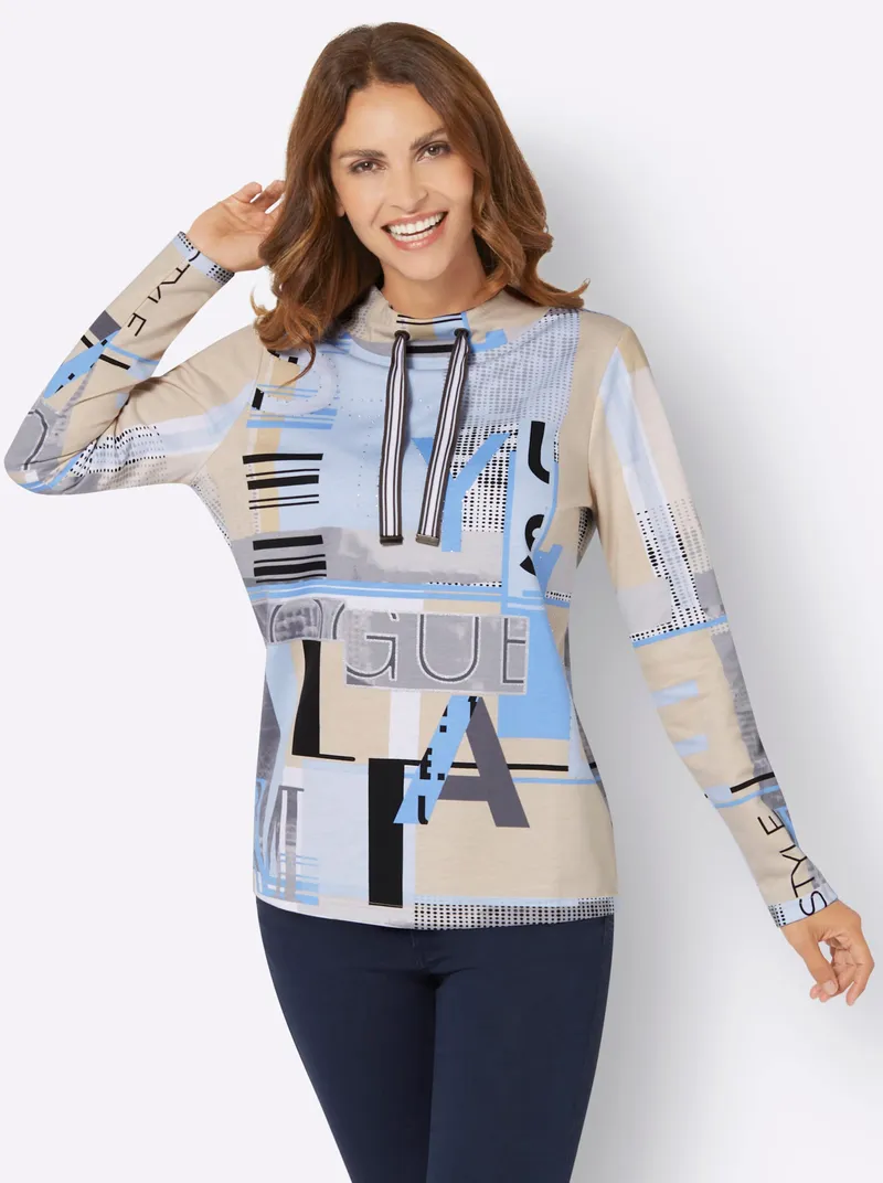 Witt Sweatshirt himmelblau-ecru, Himmelblau-ecru, – Produktbild 2 von 3