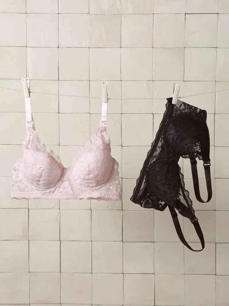 Vertbaudet 2er-Pack Still-BHs aus Spitze hell, Hellrosa, – Produktbild 1 von 4