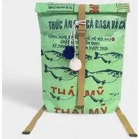 REFISHED fair fashion REFISHED fair fashion Rucksack 'BACKPACK' - upcycelte Fischfuttersäcke, #fish hellgrün (grün), – Produktbild 1 von 2