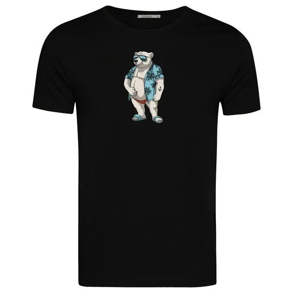 GreenBomb GREENBOMB Print T-Shirt Animal Beach Bear Guide, Black, – Produktbild 1 von 3