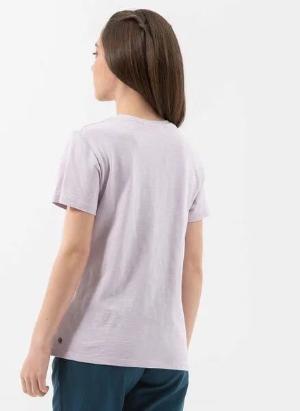 ORGANICATION ORGANICATION T-Shirt aus Bio-Baumwolle mit V-Ausschnitt, Lavender, – Produktbild 4 von 4
