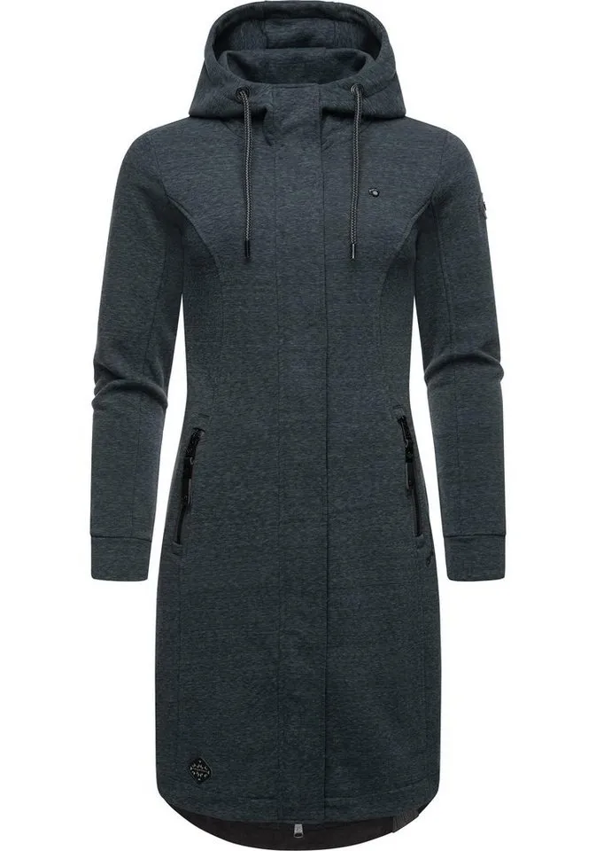 ragwear ragwear Kurzmantel Letti Long Übergangsjacke aus Fleece mit Kapuze, Schwarz, – Produktbild 1 von 2