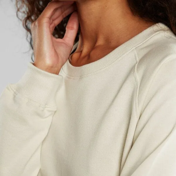 Dedicated Dedicated Sweatshirt Ystad Raglan Base, Oat white / rainy day (weiss), – Produktbild 3 von 4