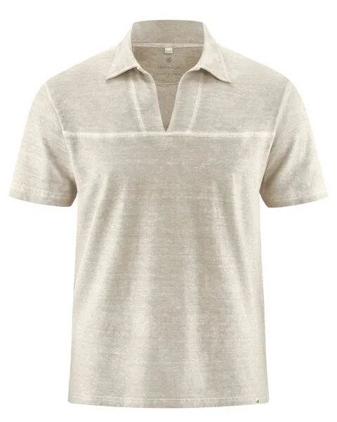 HempAge HempAge Herren T-Shirt Retro Hanf/Biobaumwolle, Distel(beige), – Produktbild 1 von 3