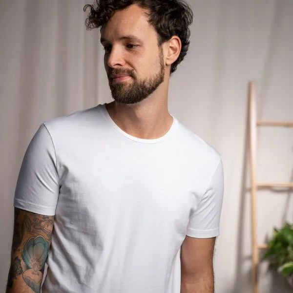 Vresh Clothing Vresh Clothing Vinn - T-Shirt aus Biobaumwolle, Weiss, – Produktbild 3 von 4
