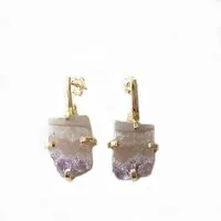 Crystal and Sage Crystal and Sage Amethyst Ohrringe, Gold, – Produktbild 1 von 1