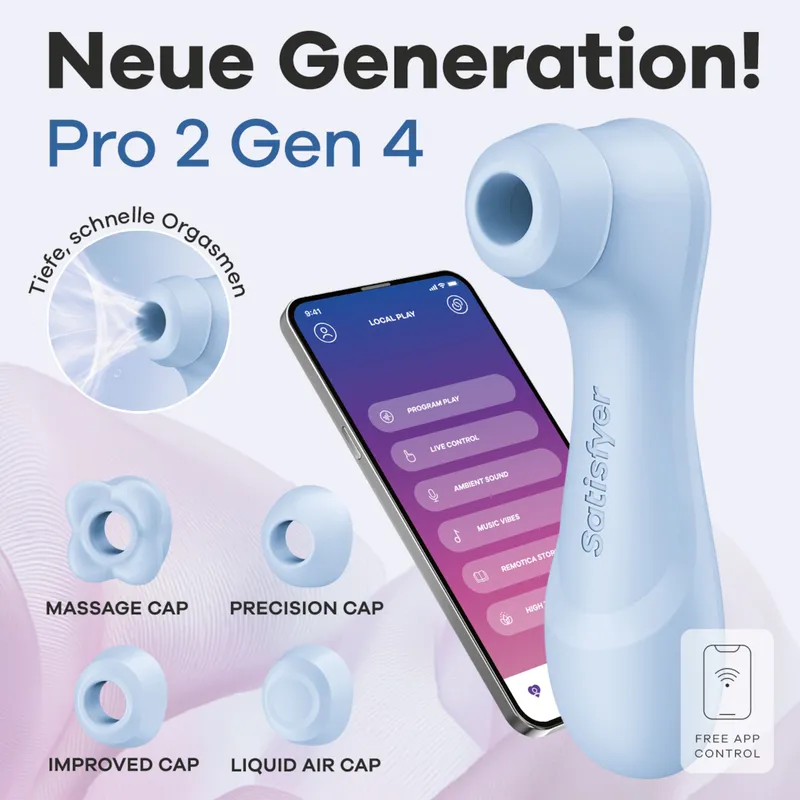 Satisfyer Satisfyer ‘Pro 2 Generation 4 Connect App’, 16,5 cm, Hellblau, – Produktbild 1 von 1