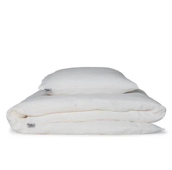 Hutch&Putch Hutch&Putch Musselin-Bettwäsche "Eliane" 155x220cm Bio Baumwolle tolle Farben, Off-white, – Produktbild 1 von 4