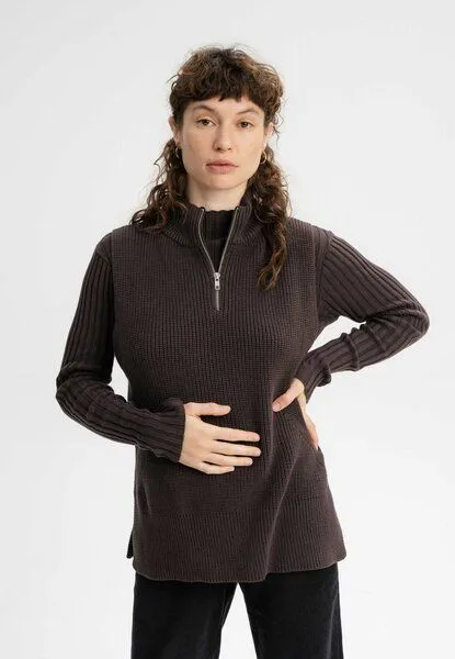 MELA Rollkragen Strick Pullunder GAMINI | von MELA | Fairtrade & GOTS zertifiziert, Dunkelbraun, – Produktbild 1 von 4