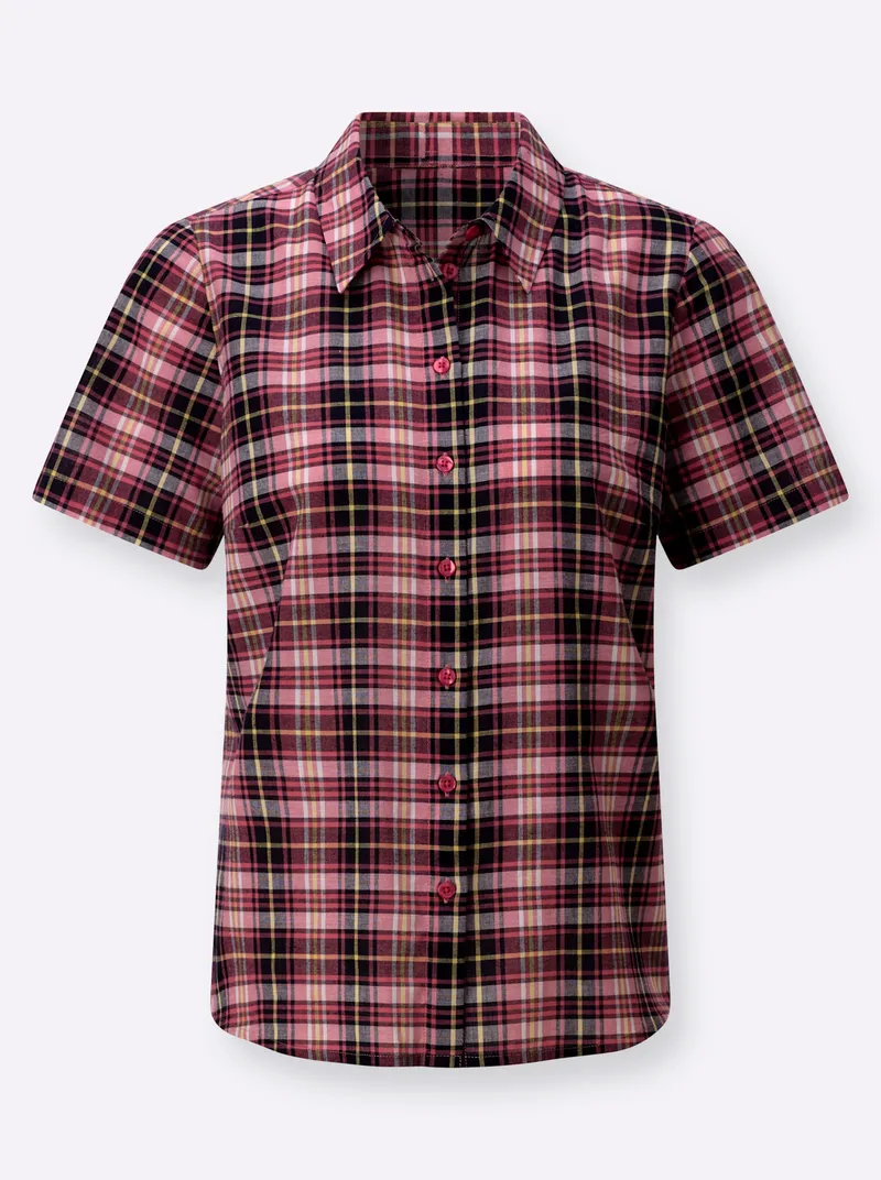 Witt Karobluse flamingo-marine-kariert, Flamingo-marine-kariert, – Produktbild 1 von 2