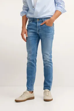 Bugatti Slim Fit Jeans mit Stretchkomfort und klassischer 5-Pocket-Optik in blau – Produktbild 1 von 1