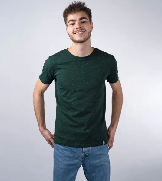 Gary Mash GARY MASH Herren Basic T-Shirt aus Biobaumwolle, Grün mélange, – Produktbild 1 von 2