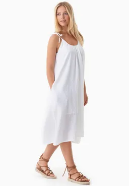 ORGANICATION ORGANICATION Damen vegan Kleid Musselin Weiß – Produktbild 1 von 1