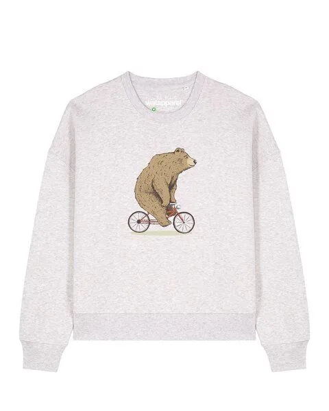 watapparel watapparel Sweatshirt Frauen Fahrradbär, Cool heather grey, – Produktbild 1 von 2