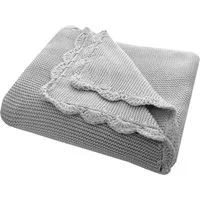 HANS NATUR Babydecke Bio-Baumwolle mit Muschelkante, grey Maße 80 x 100 cm – Produktbild 1 von 1