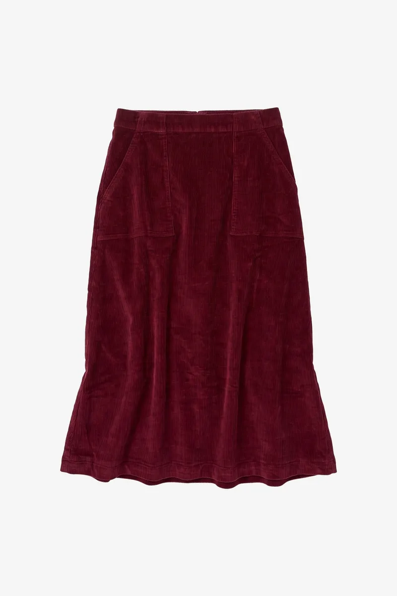 KnowledgeCotton Apparel KnowledgeCotton Apparel Damen vegan Rock Cord Burgund, Rot, – Produktbild 1 von 2