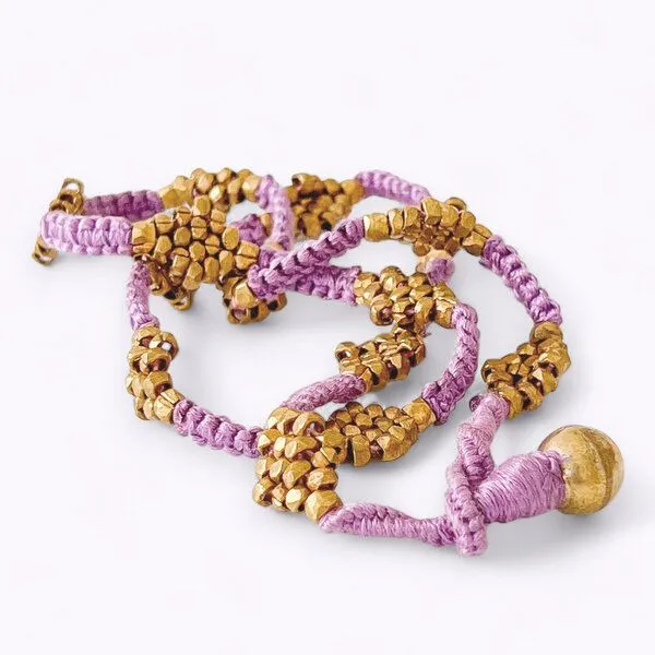 KIKOONI KIKOONI Dokra Kette "FLOWER", Lila, – Produktbild 2 von 3
