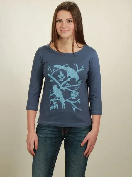 NATIVE SOULS NATIVE SOULS Longsleeve 3/4-Arm Damen - Birds, Dark blue, – Produktbild 1 von 1