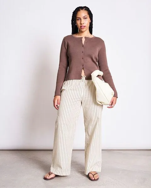 JAN N JUNE JAN 'N JUNE Cardigan Crewneck GLIMT, Clay, – Produktbild 1 von 5
