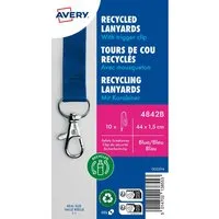 Avery Zweckform Avery Zweckform 10 Lanyards aus Recyclingkunststoff 440 x 15 mm, blau – Produktbild 1 von 1