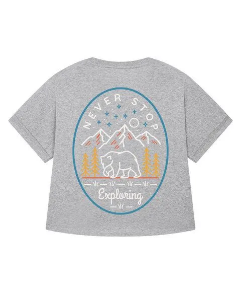 watapparel watapparel Oversize T-Shirt Frauen Never stop exploring, Heather grey, – Produktbild 2 von 2