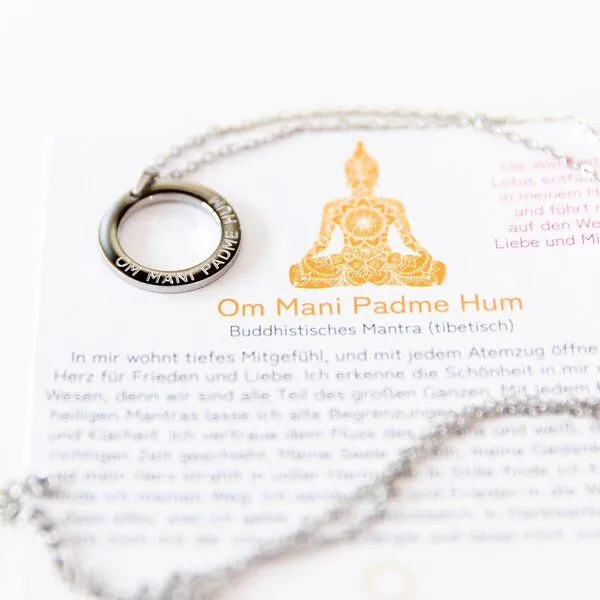 Divasya Divasya Mantra Halskette silber Om Mani Padme Hum – Produktbild 4 von 4