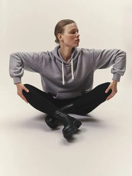 WOTE WOTE Hoodie Sweatshirt aus Organic Cotton - Bio Baumwolle, Grau melange, – Produktbild 2 von 4