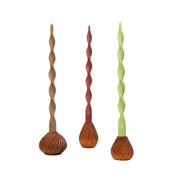 Originalhome Originalhome Pflanzenbasierte Kerzen im organischen Design – 3er-Set, Grün-moss, – Produktbild 2 von 2