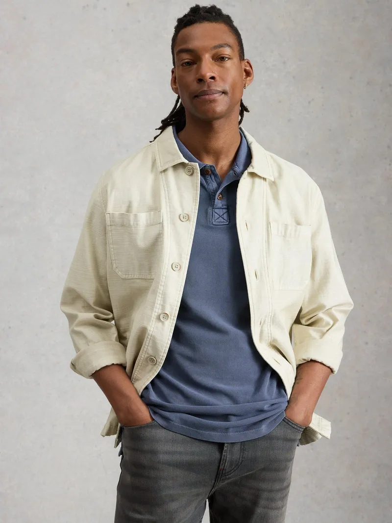 White Stuff Polohemd Utility - L/R, Staubblau, – Produktbild 1 von 4