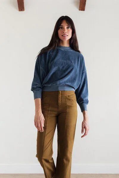 TWOTHIRDS TWOTHIRDS Samt-Sweatshirt Binz, Blue, – Produktbild 2 von 3