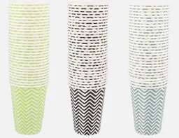 Spectrum Einwegbecher Papierbecher zigzag 200 ml 60 Stück Pappbecher Trinkbecher, 60-tlg. – Produktbild 1 von 1