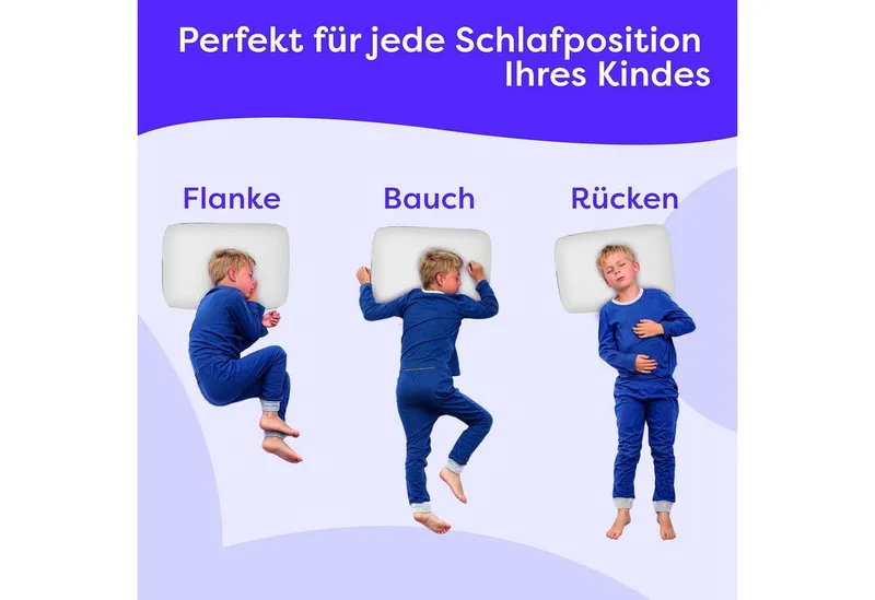 Wolkenfeld Babykissen Eron Kinderkissen, Weiches und Atmungsaktives Kinderkopfkissen - Natürliches Memory Foam, Weiß, – Produktbild 3 von 8