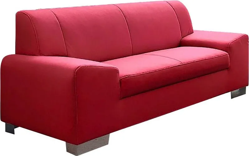 DOMO collection 2-Sitzer Alisson kubische Formensprache mit abgerundeten Details, Breite 164cm, fester Sitzkomfort, Rot, – Produktbild 3 von 3