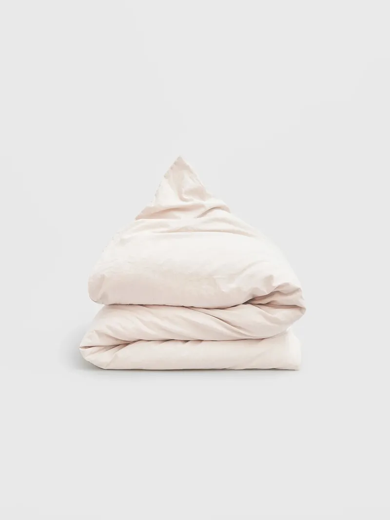 erlich textil erlich textil Cotton Linen Select Bettdeckenbezug aus Bio-Baumwolle, Leinen Mix, made in Europe, Perlmutt, – Produktbild 1 von 6