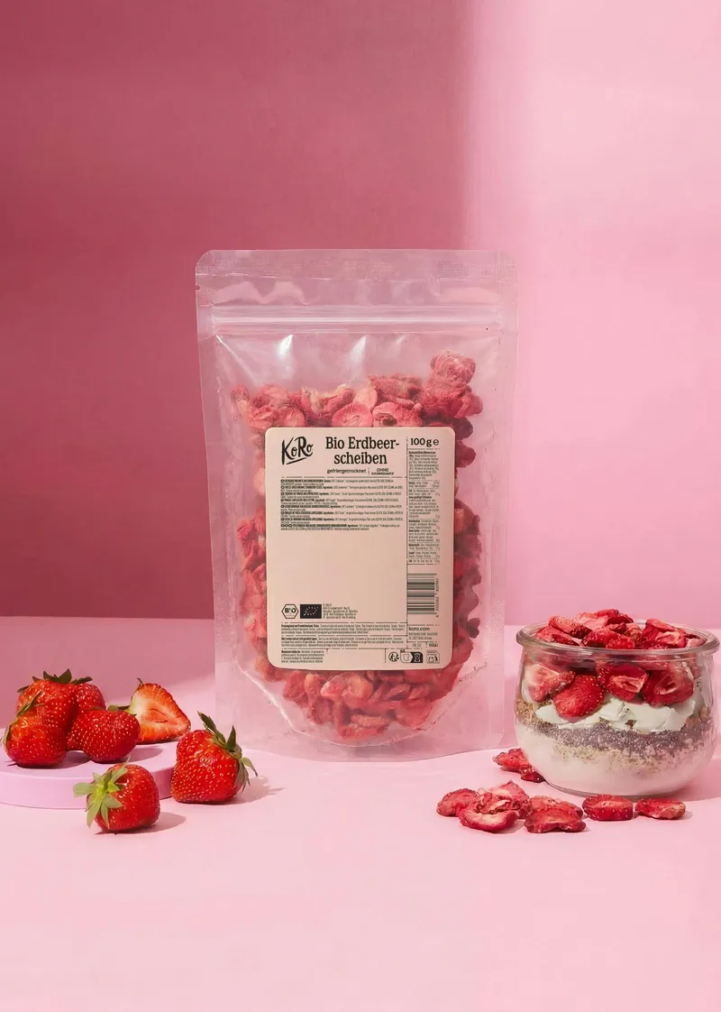 KoRo Gefriergetrocknete Bio Erdbeerscheiben | 100 g – Produktbild 1 von 5