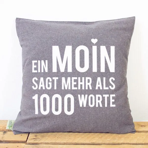 Bow & Hummingbird Bow & Hummingbird Kissenbezug "Ein Moin sagt mehr ..." – Produktbild 1 von 4