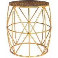 El Puente El Puente Hocker/Beistelltisch | Fair Trade & Handmade aus Indien, Gold, – Produktbild 1 von 1