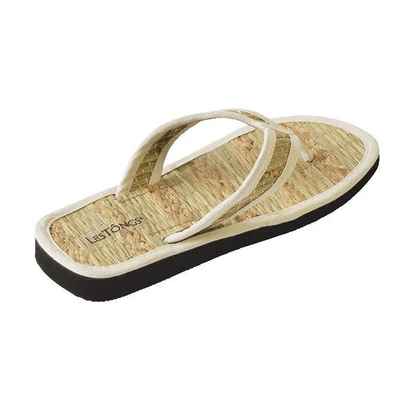 Les Tôngs Les Tôngs Flip Flops OCEAN-V Zimtlatschen aus Seegras vegane Zimtsohle, Weiß, – Produktbild 4 von 4