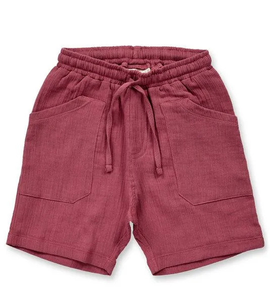 Sense Organics & friends in cooperation with GARY MASH Sense Organics & friends in cooperation with GARY MASH Weiche Kinder Shorts aus Bio-Musselin, Rosenbraun (braun), – Produktbild 1 von 4