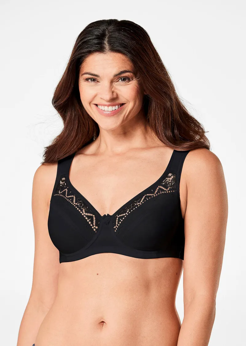 Miss Mary Nahtgeformter Bügel-BH mit Komfortträgern - schwarz - Gr. 95 C von Goldner Fashion, Schwarz, – Produktbild 2 von 3