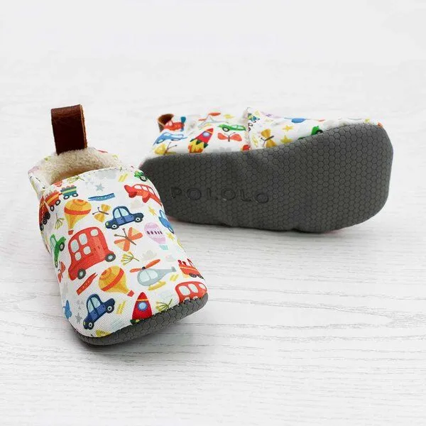 Pololo Pololo Barfuß-Hausschuhe aus Seaqual Yarn, Futter aus Baumwolle (organic) vegan, Fahrzeuge, – Produktbild 3 von 4