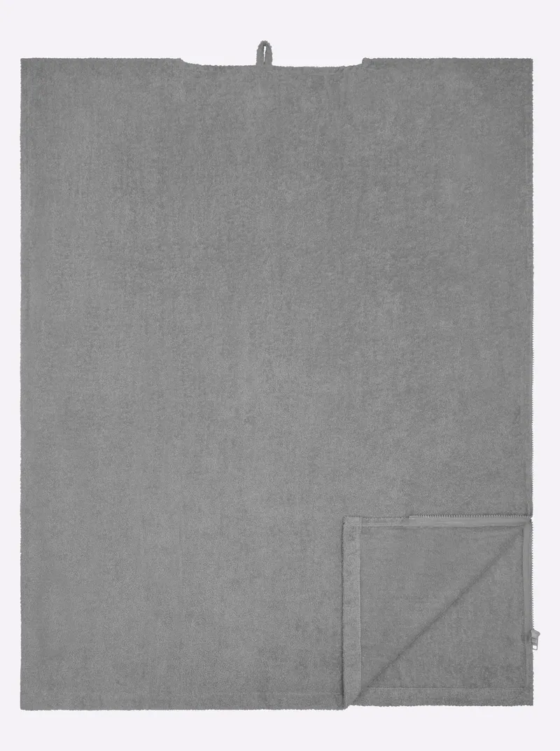 wäschepur Bade-Poncho, Steingrau, – Produktbild 1 von 3
