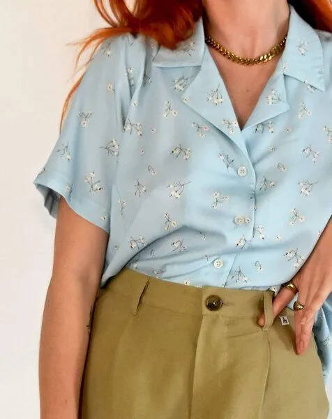 Aatise Aatise Oversize-Bluse mit kubanischem Zavi 100% EcoVero, Blau1, – Produktbild 2 von 3
