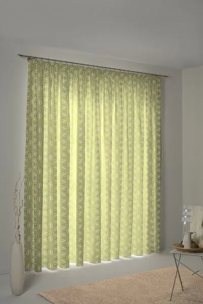 Nature by Adam Nature by Adam Vorhang aus 100% Bio-Baumwolle - Made in Germany - Retro Floret, Hellgrün, – Produktbild 5 von 7