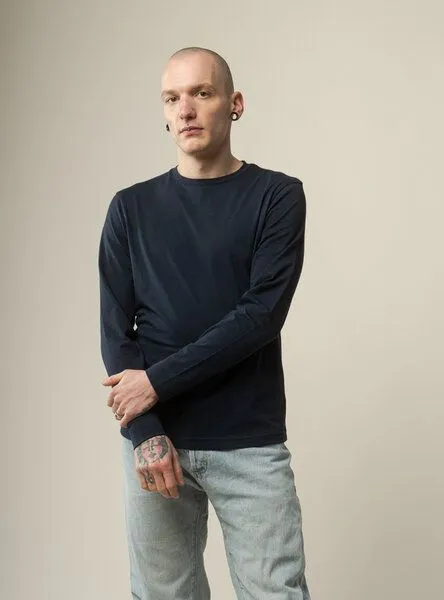 MELA MELA Basic Langarmshirt Style JERIN aus 100% Bio-Baumwolle, Navy, – Produktbild 1 von 4