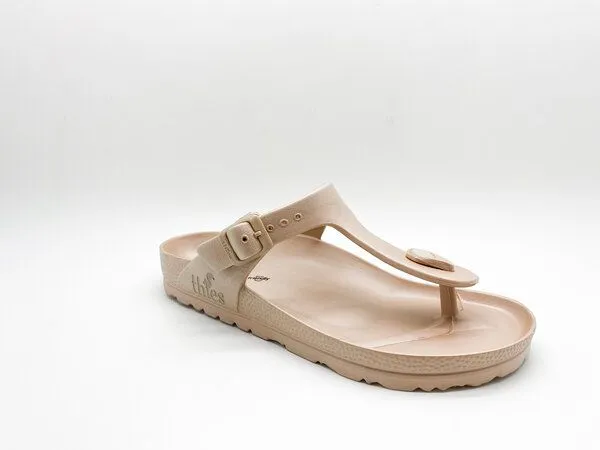 thies Vegane Ecofoam Zehentrenner Sandale von thies ® aus recyceltem EVA, Bronze, – Produktbild 2 von 4